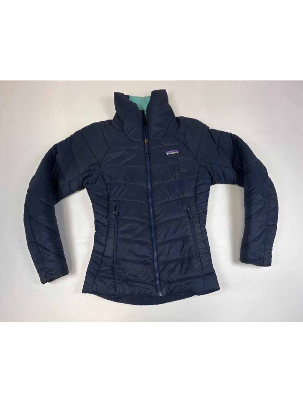 Patagonia Hyper Puff Insulated Winter Jacket Womens XXS Navy Blue Full Zip